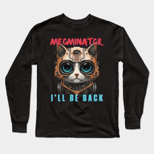 Cute Terminator Cat Long Sleeve T-Shirt